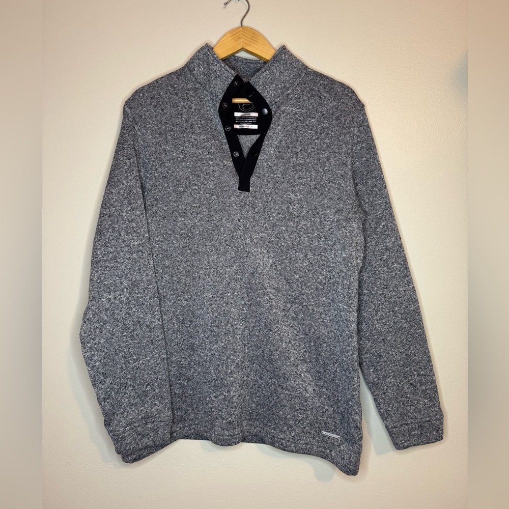 Swannies‎ Golf Pullover Snap Neck Fleece Sweater Men's Large Gray